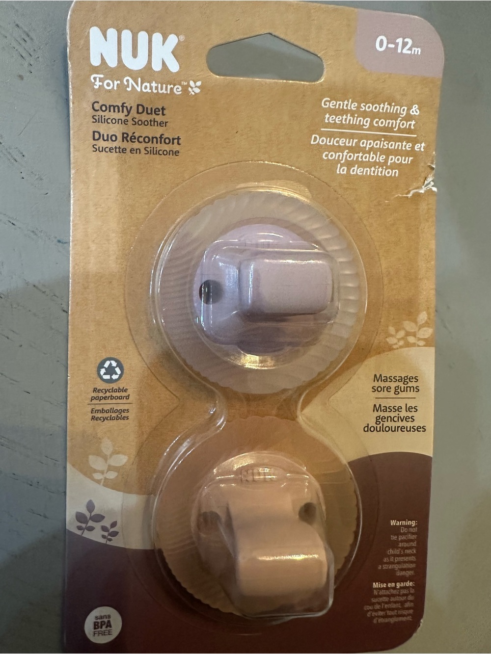 NUK Comfy Duet Silicone Soothers - Light Purple